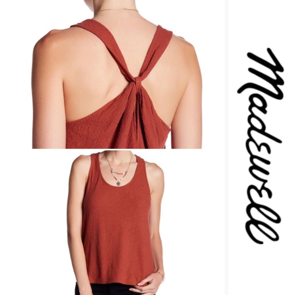 Madewell Everly Twist Back Jacquard Tank NWT